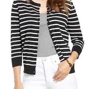 1901 Black and White Striped Cardigan